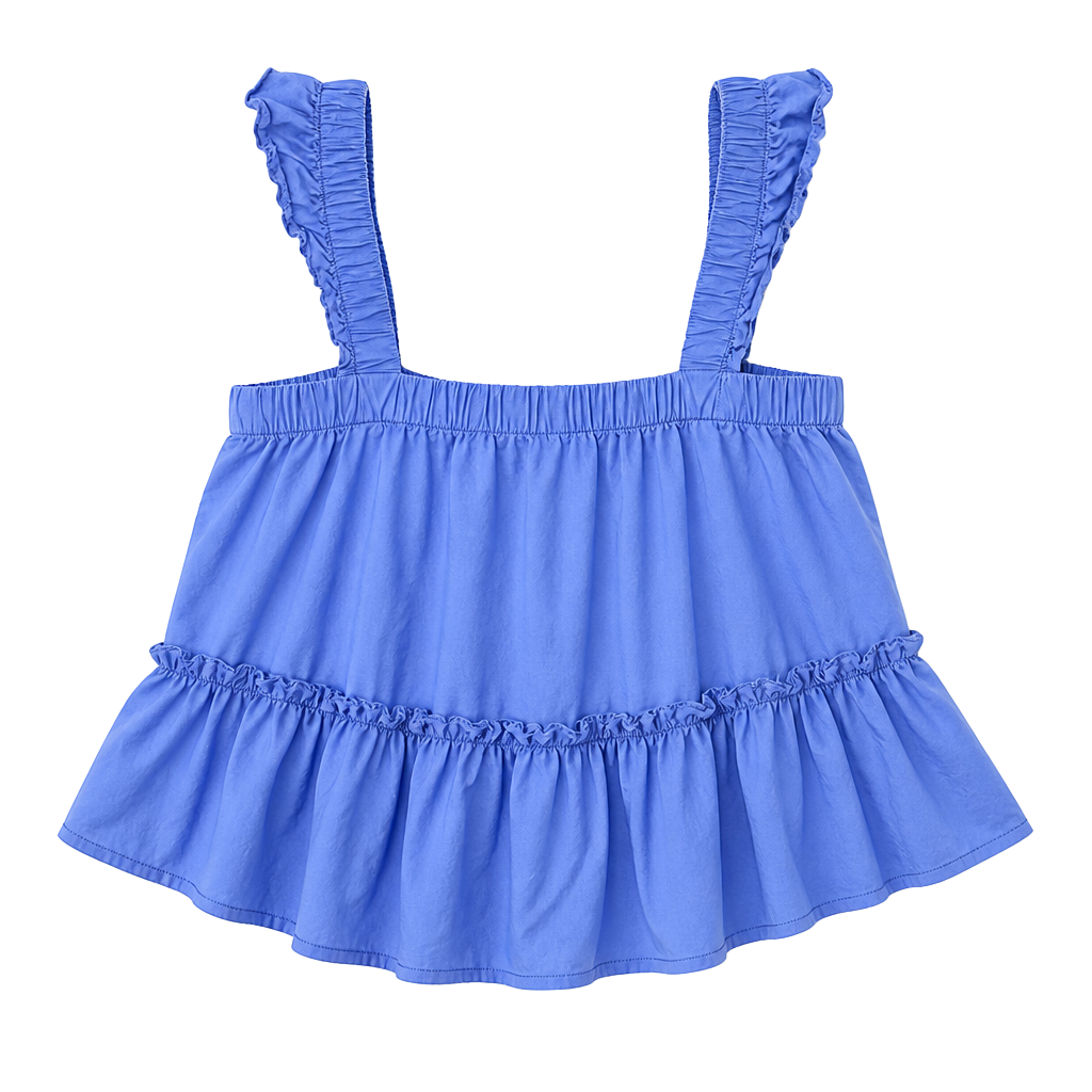 By Together Blue Smocked Tiered Ruffle Tank Top 1