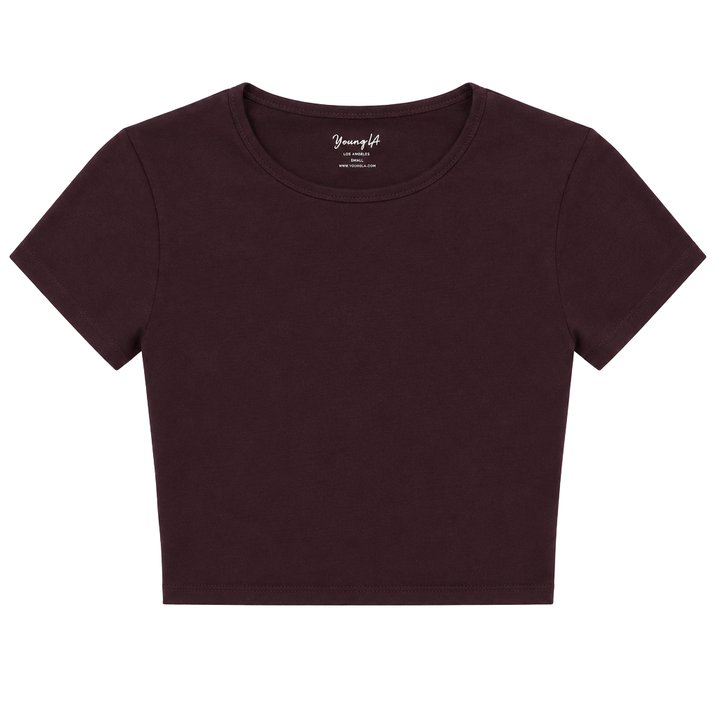 YoungLA Crop Top Size Small Short Sleeve Crew Neck YLAW1045 1