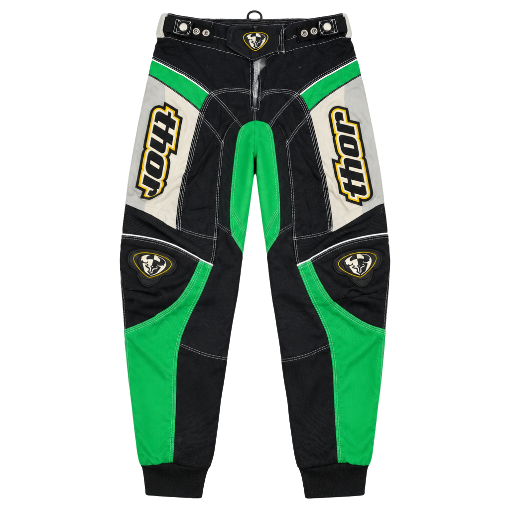 Y2K Thor Motocross Pant Size 28 Black Green Style 1041 1