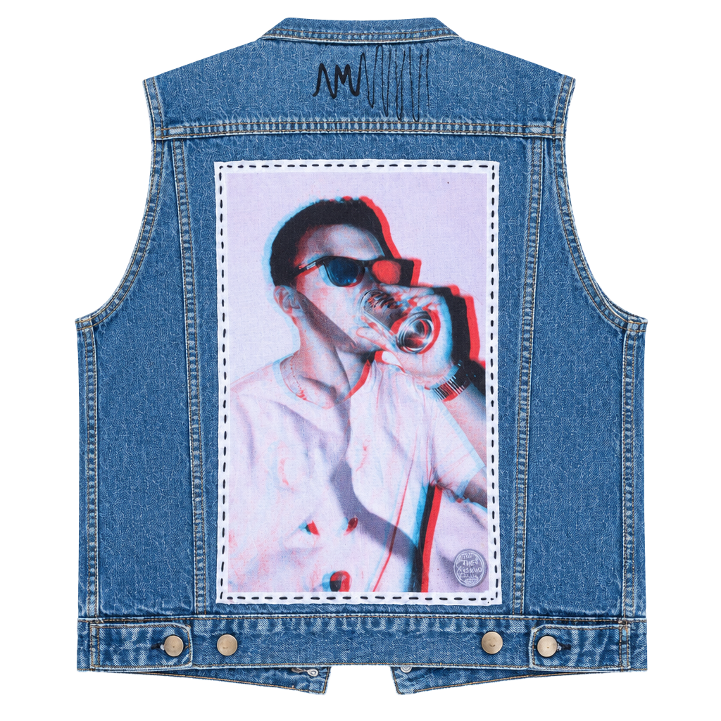 Levi vintage LA DETRESSE Chrome Amnesia Hand Denim Jean Jacket Top Size Small 1
