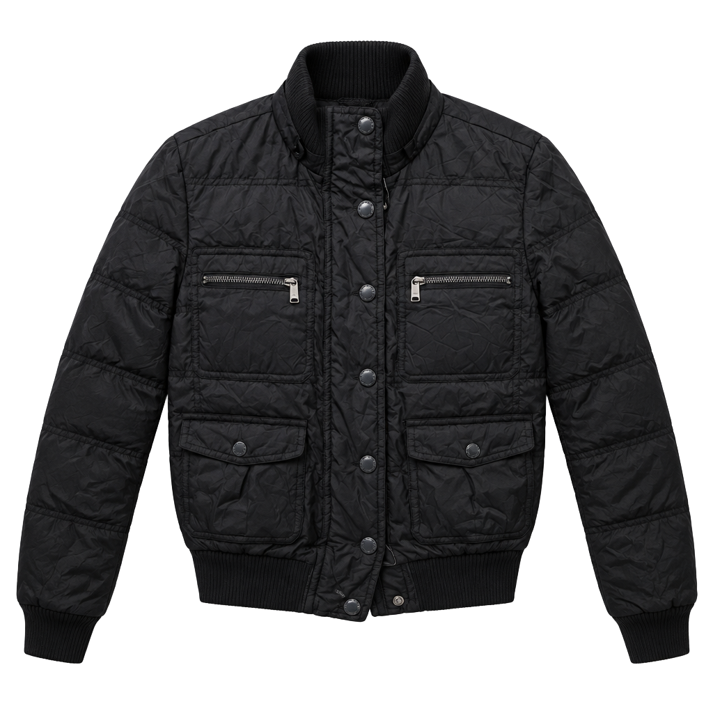Y2k Victoria's Secret PINK Black Puffer Utility Bomber Jacket 1