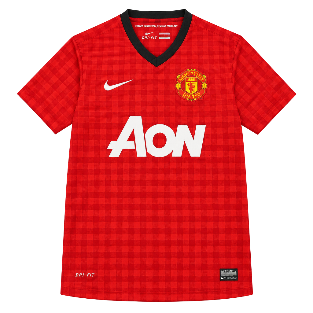 Nike Manchester United Gingham Soccer Jersey Size S Red 1