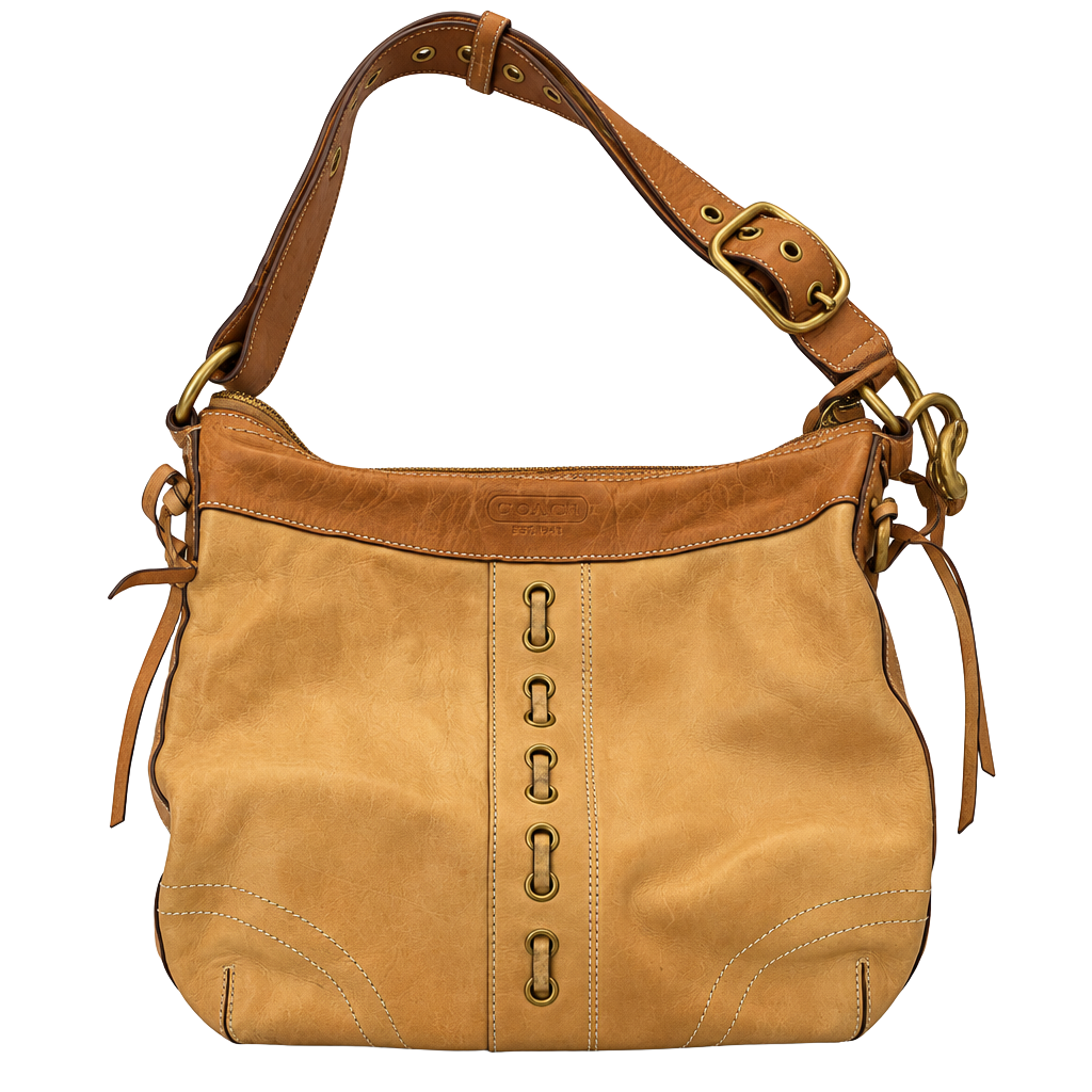 Coach Saddle Brown Vintage Chelsea 10399 Shoulder Bag w/Whipstitch Tassel Detail 1