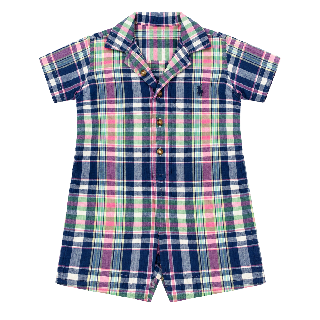 Polo by Ralph Lauren Plaid Romper Size 6-12M (1) 1