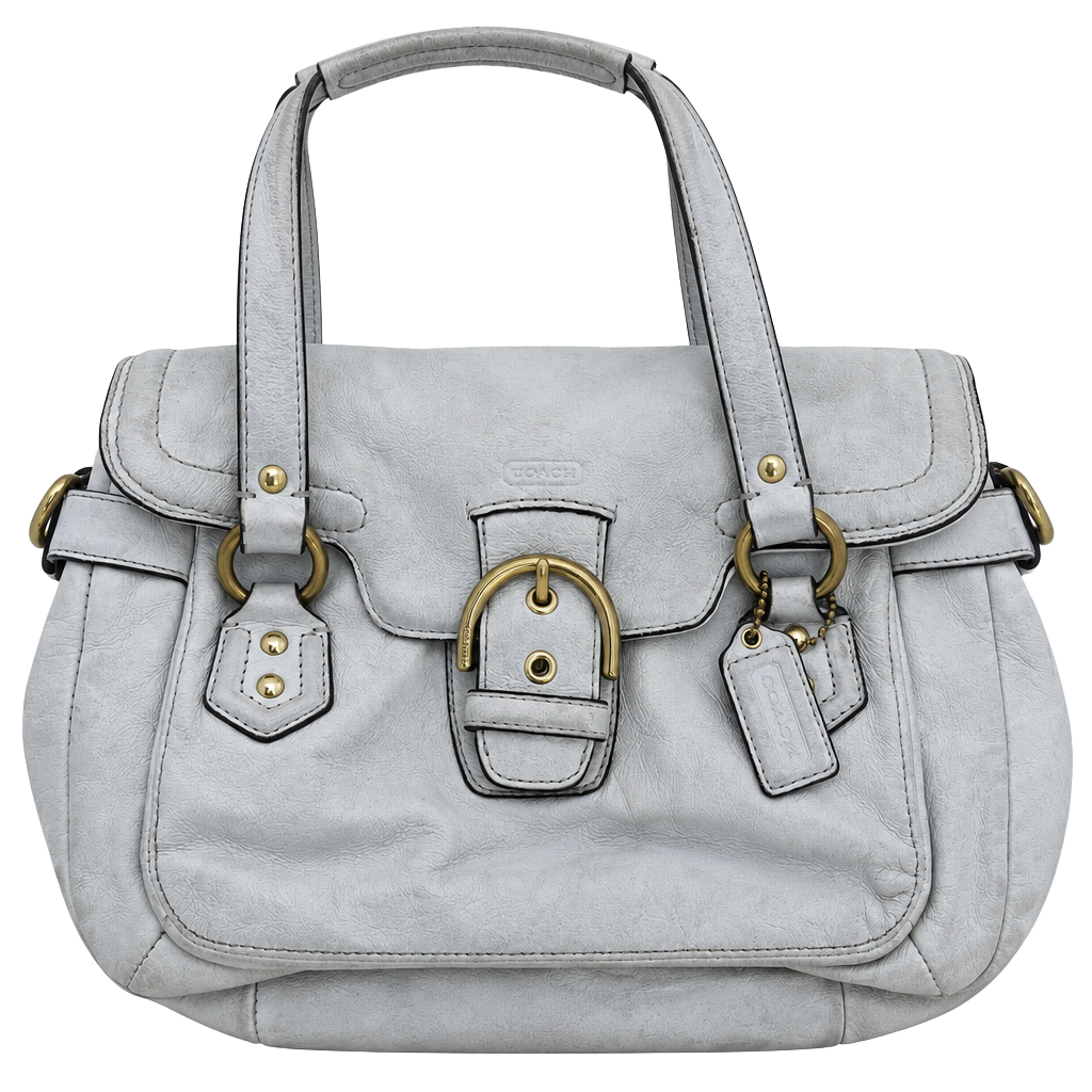 Coach Campbell Eva Flap Satchel White Leather Bag F27231 1