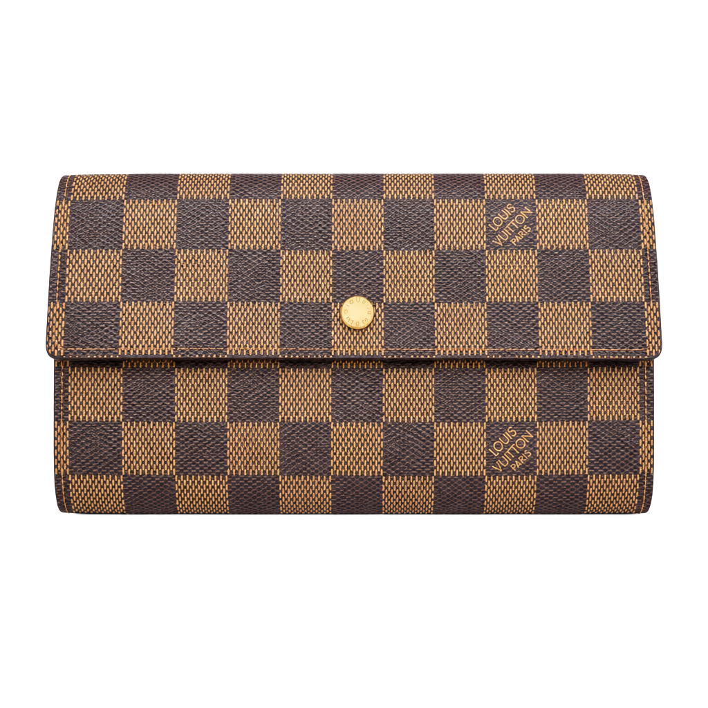 Louis Vuitton Damier Ebene Sarah Wallet Brown Canvas 1