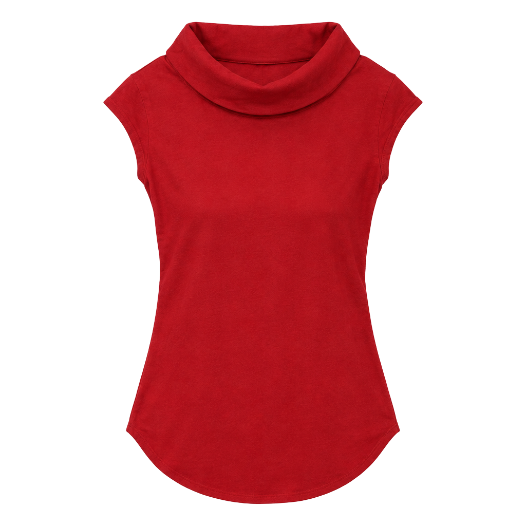 Y2k Express Cowl Neck Sleeveless Top Size S Red Full Zip Back 1