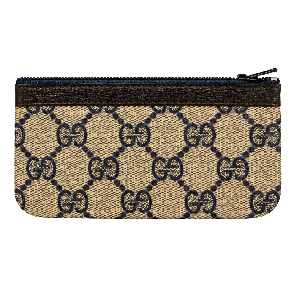 From the 1980s Gucci GG Monogram Canvas Zip Coin Pouch 1