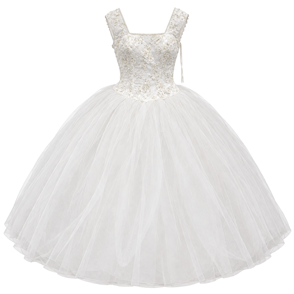 Unbranded Beaded Lace Wedding Dress Ball Gown White Tulle Bridal 1