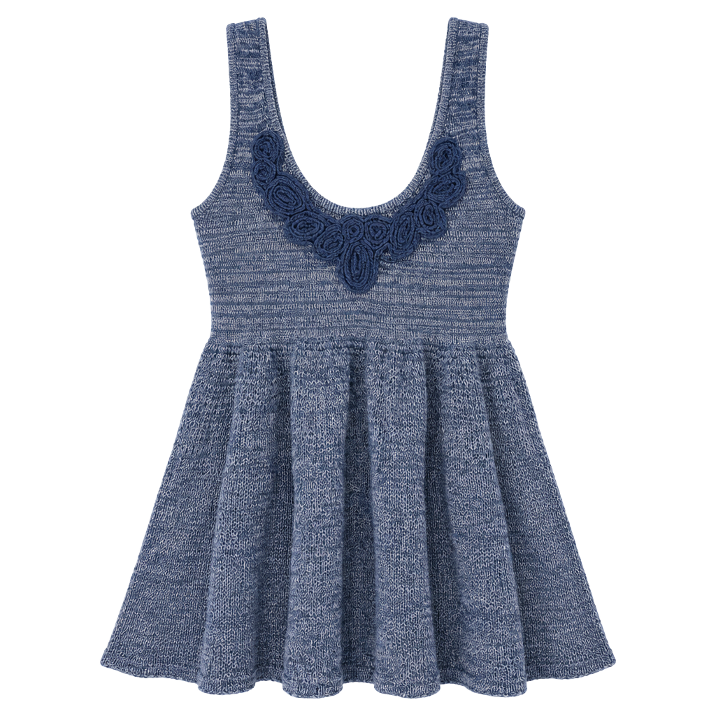Y2k free People Women's Dress Mini Cotton A Line Lace Floral Denim Style Blue sz XS 1