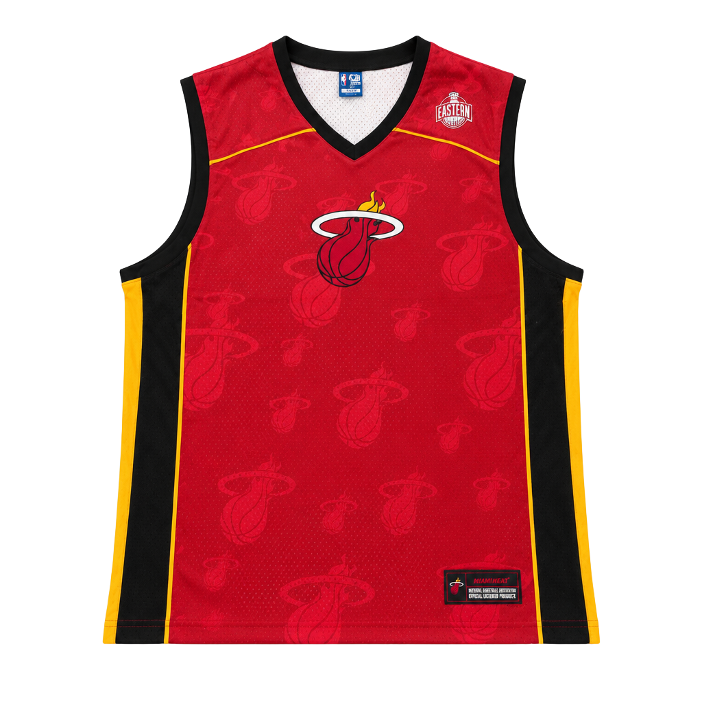 NBA Miami Heat Basketball Jersey Red Yellow 1