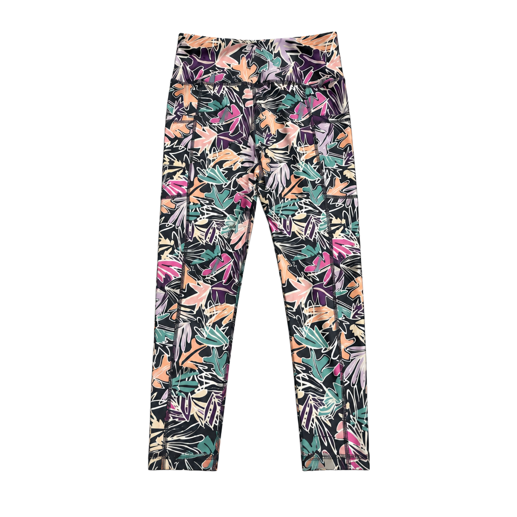 Ideology Hibiscus Garden Floral Print Yoga Athletic Leggings XS 1