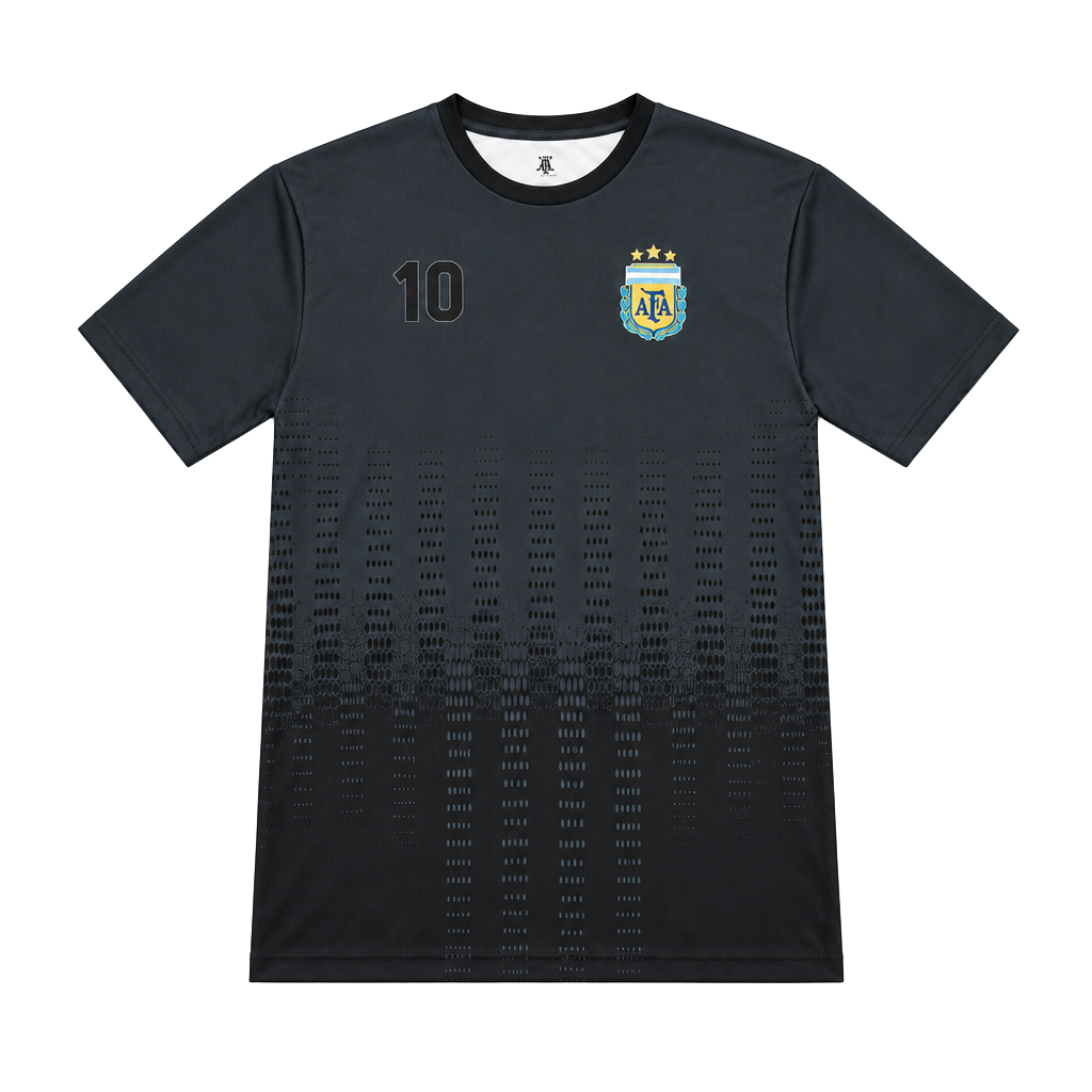 AFA Argentina Soccer Jersey Size L Black Number 10 1