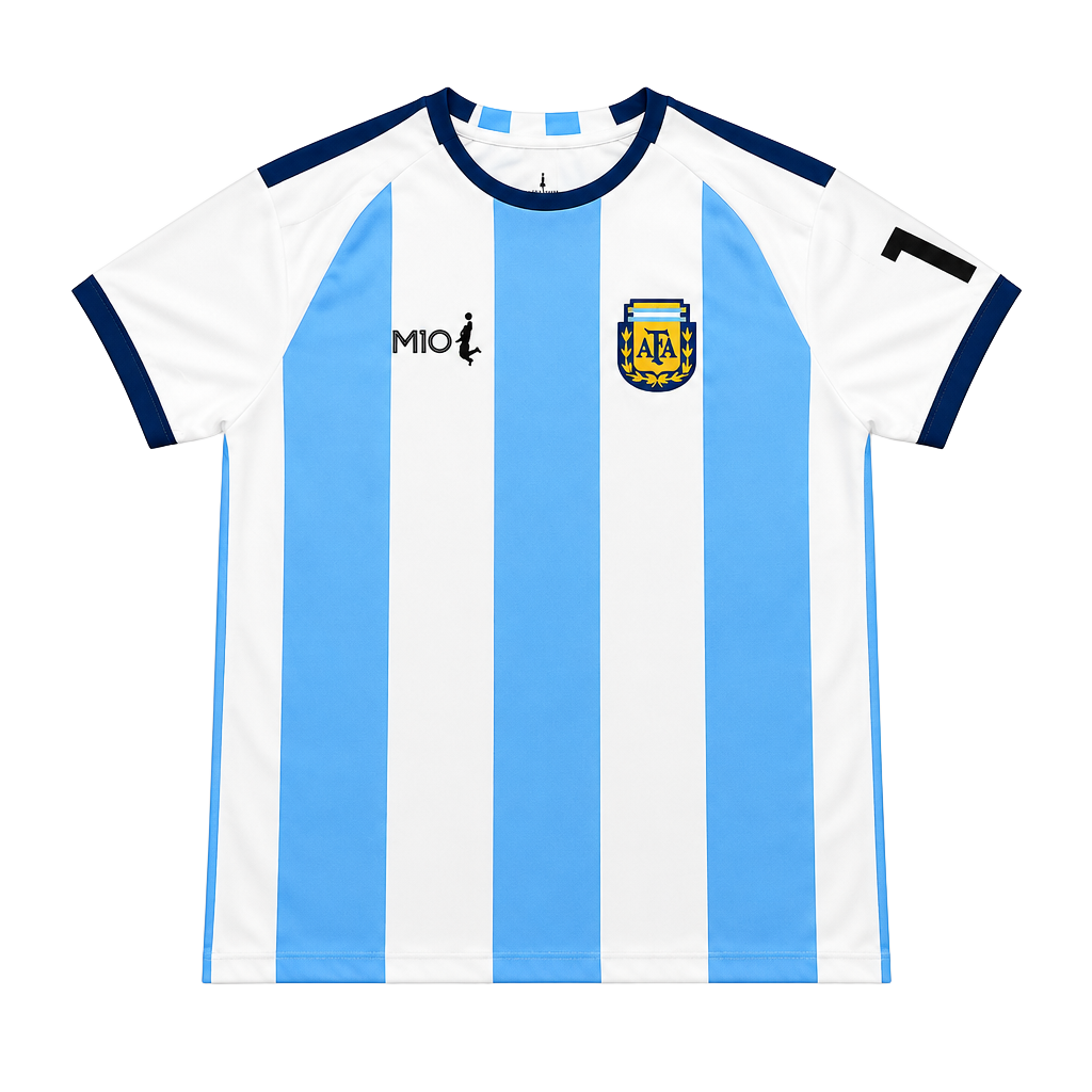 M10 Argentina Soccer Jersey Size Medium Blue White 1