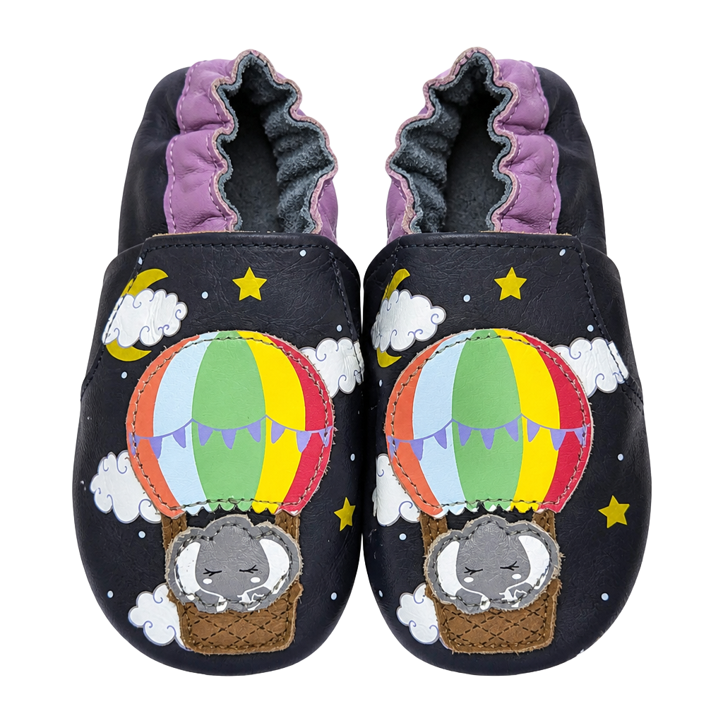 Robeez x Crayola Elephant Hot Air Balloon Leather Soft Sole Baby Shoes 1