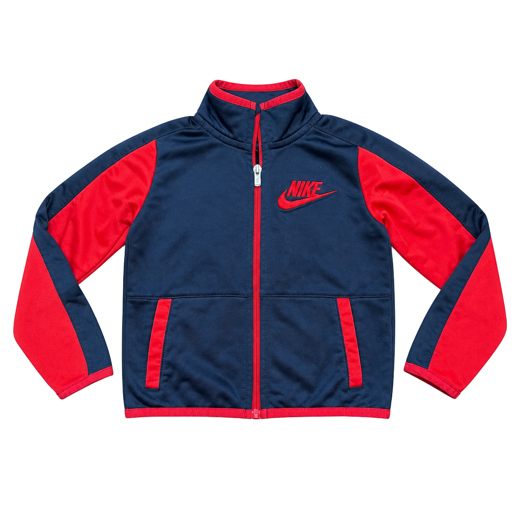 Nike Toddler Boy Full Zip Tricot Track Jacket Navy Blue Red Size 3T 1