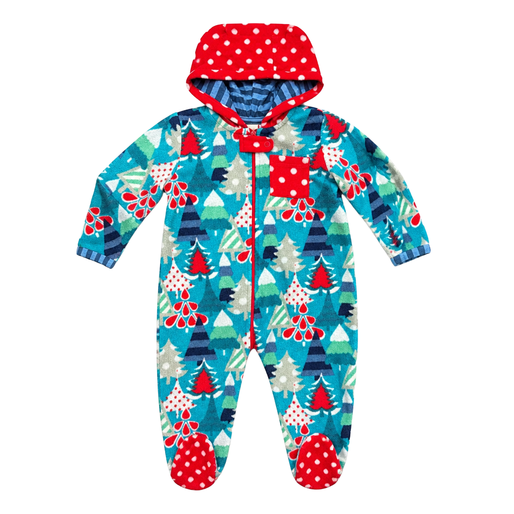 Matilda Jane 18-24M Christmas Tree Fleece Hooded Footie Pajamas 1