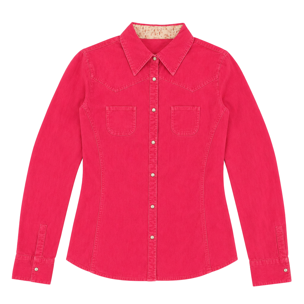 Arizona Jean Co. Women's Pink Corduroy Long Sleeve Western Snap Button-Up Shirt 1