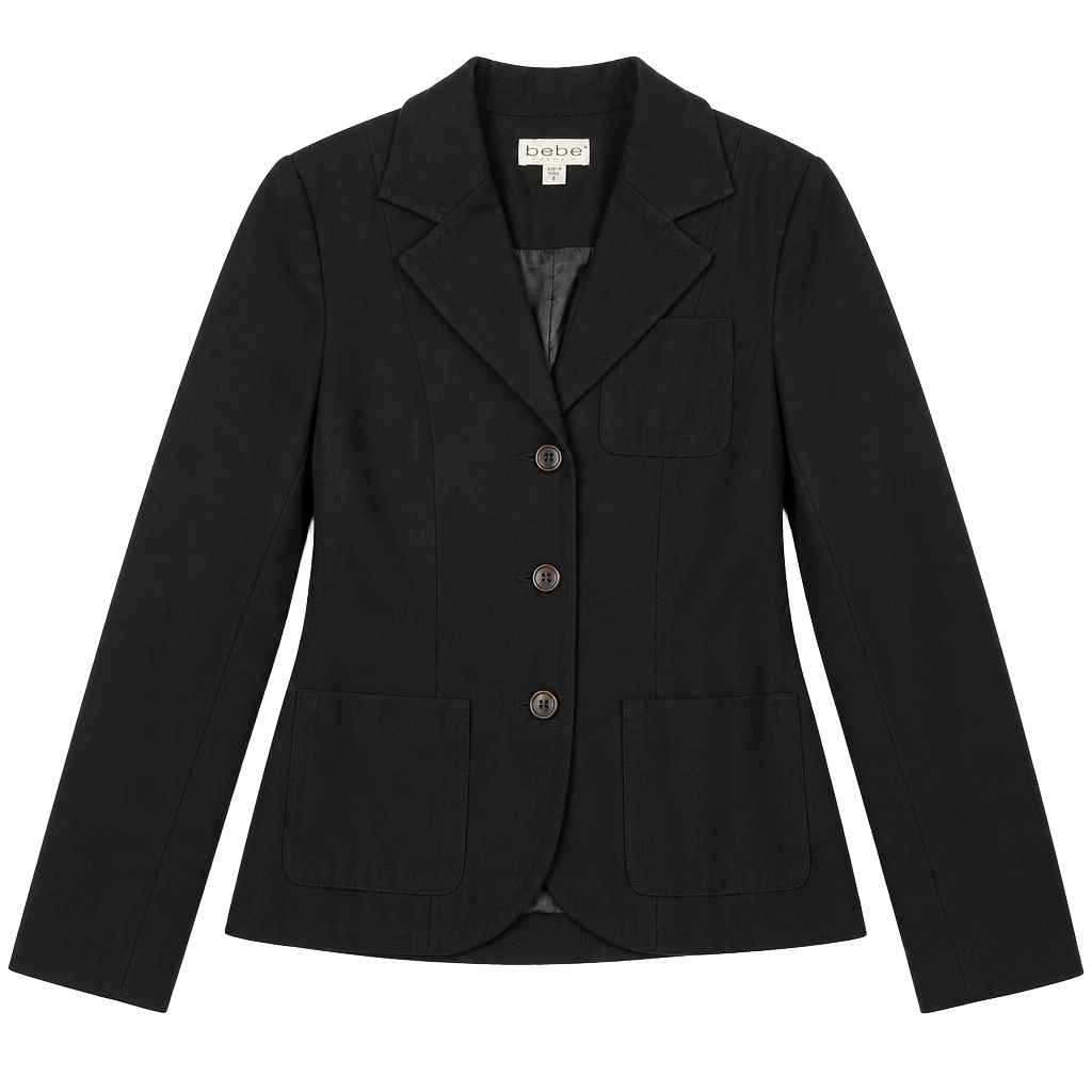 Vintage y2k Bebe San Francisco Black Blazer Jacket Size 2 1