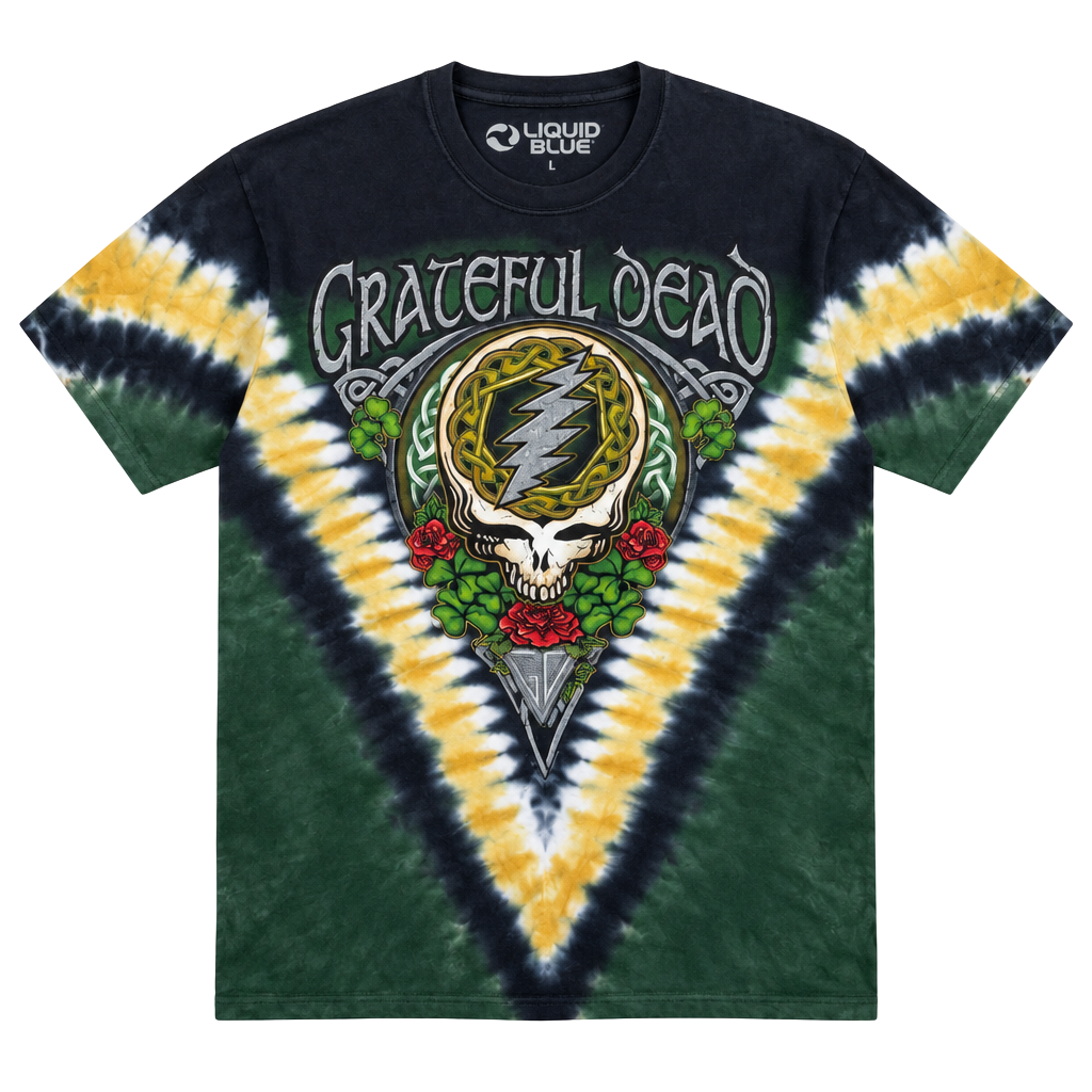 Liquid Blue Grateful Dead Shamrock V Tie-Dye T-Shirt Size L 1
