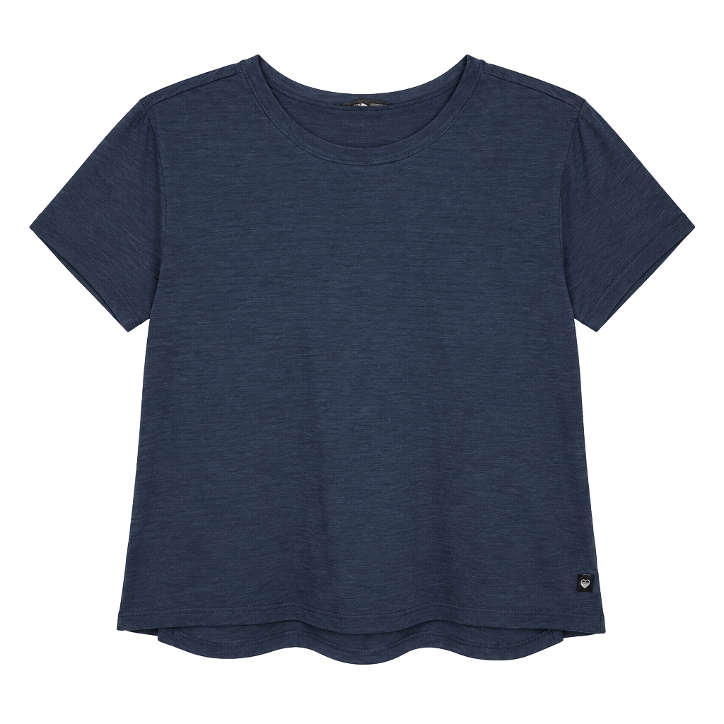The North Face Short Sleeve Crew Neck Top Size M Blue Textured Knit 1