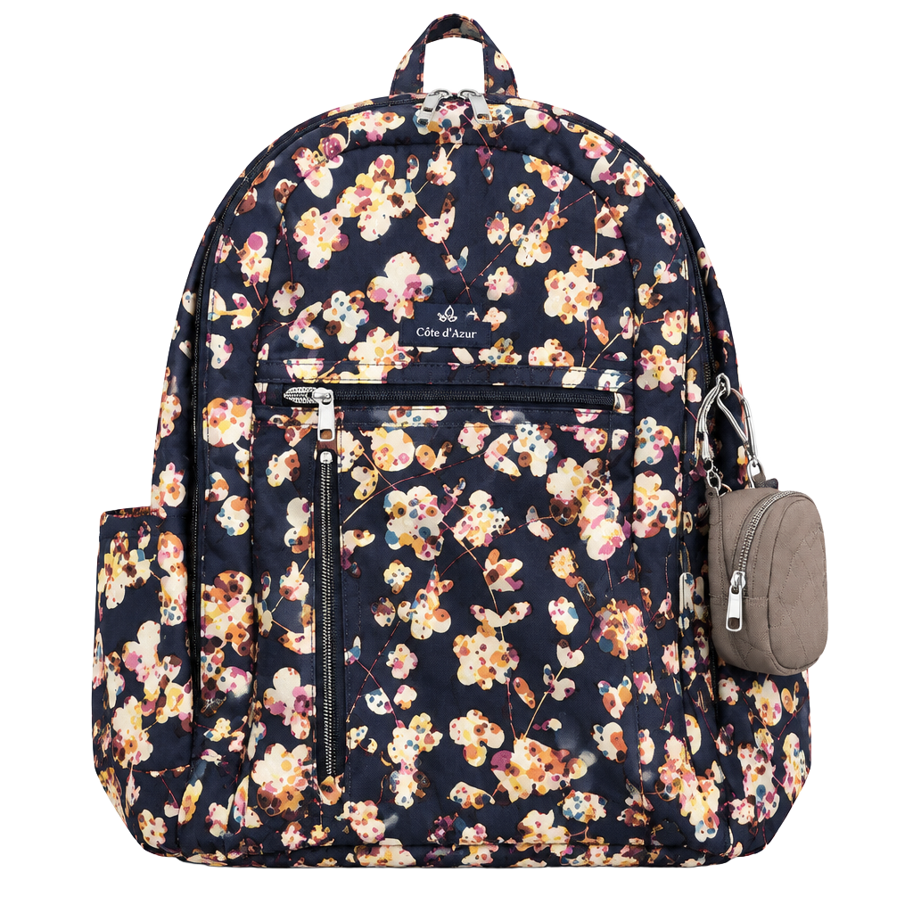 Vera Bradley Floral Quilted Backpack Navy Multi 1