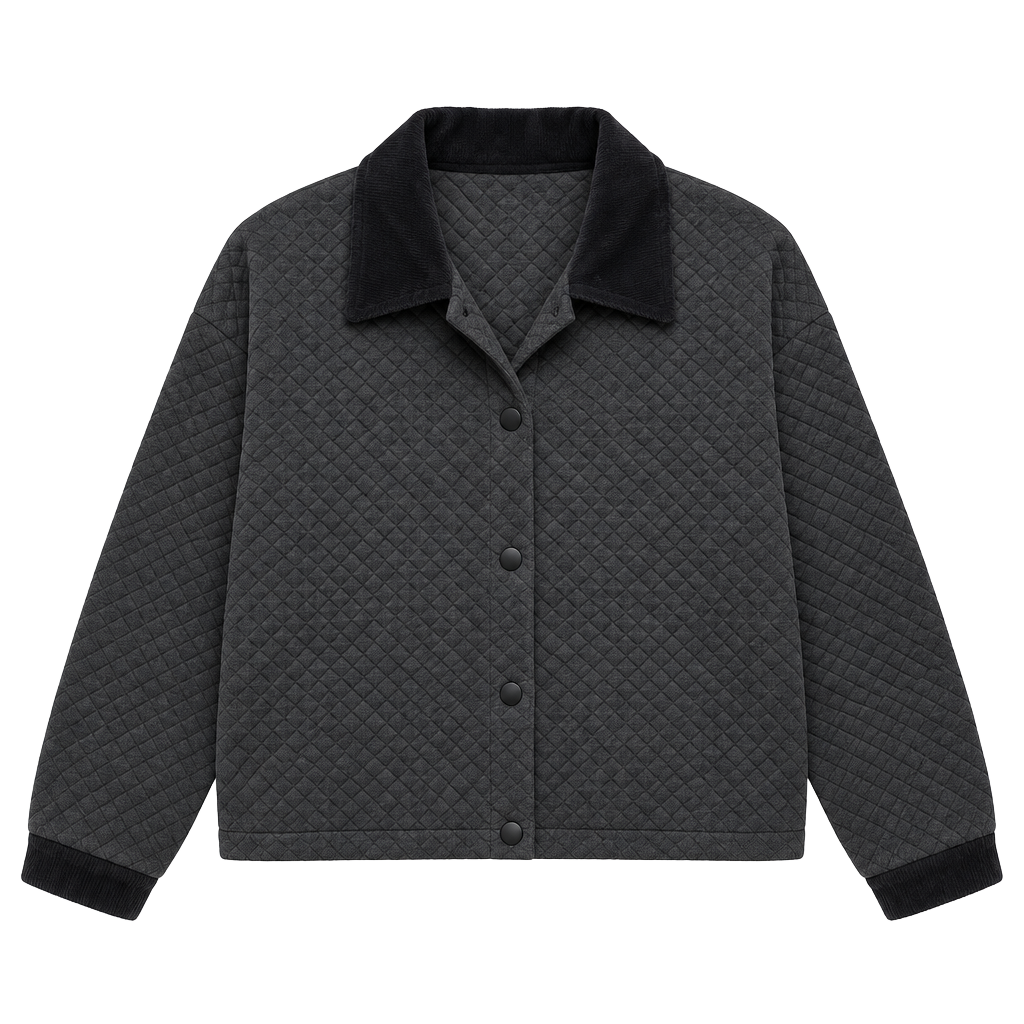 Generra Quilted Jacket Size S/P Black Collared Button Front 1