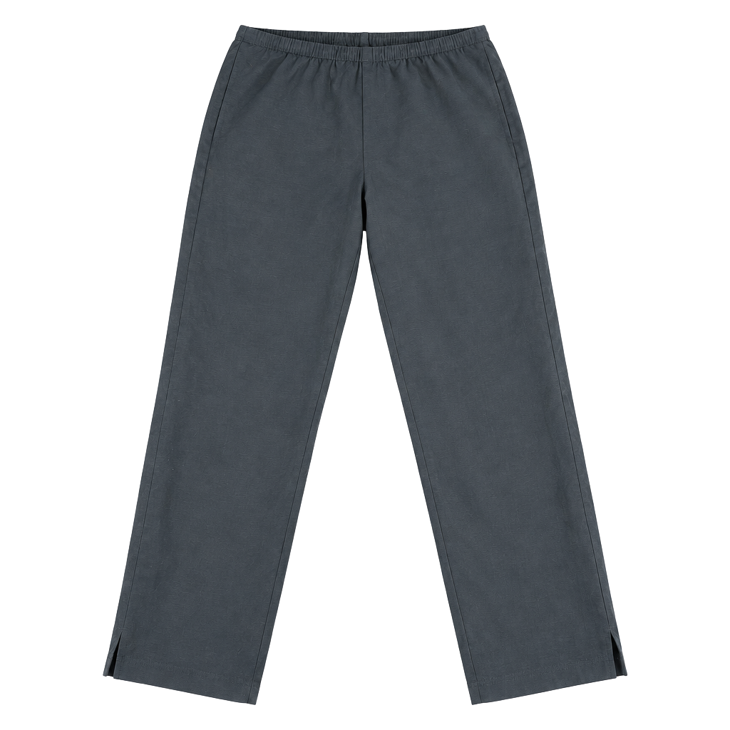 Eileen Fisher Stretch Pants Size M Gray Side Zip Ankle Slit Tapered Casual 1