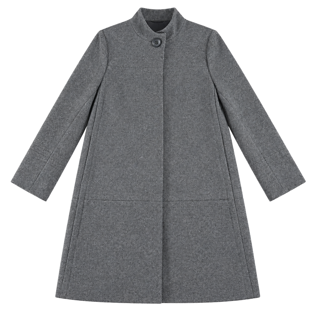 Jones New York Wool Blend Coat Size 6 Gray Stand Collar Winter Overcoat 1