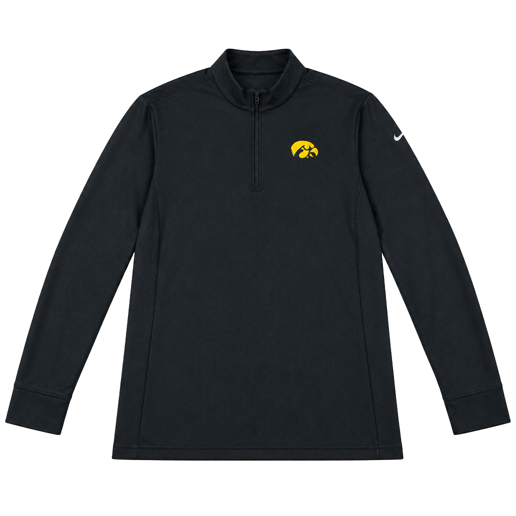 Nike Women’s Iowa Hawkeyes Quarter Zip Pullover XL Black Dri-Fit Long Sleeve 1