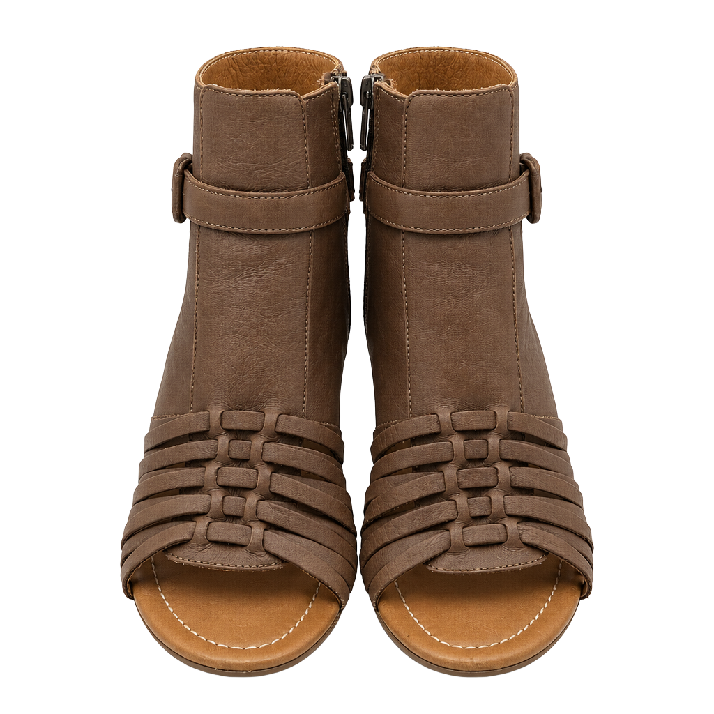 Fabianelli H025 Heeled Sandals Brown Leather 1
