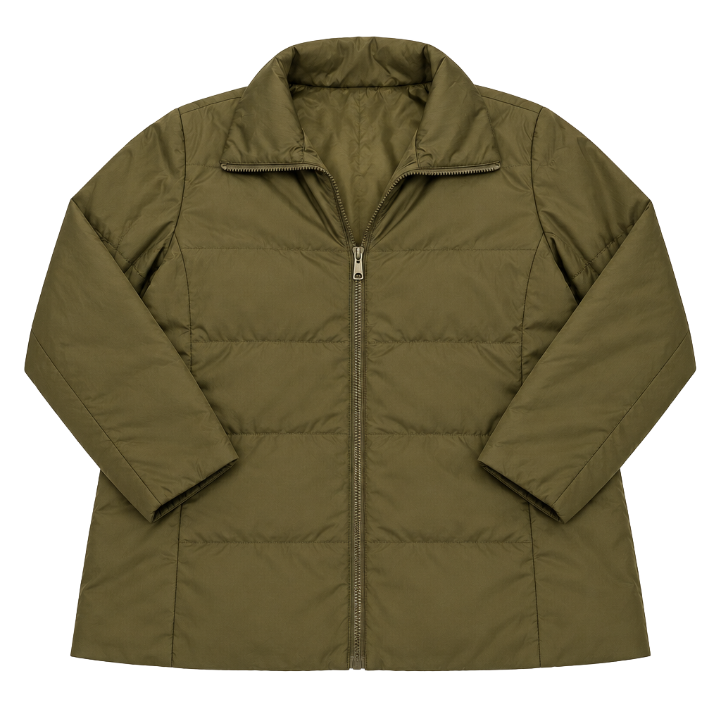 Caren Sport Puffer Jacket Size 2X Brown Full Zip Quilted Outerwear 1