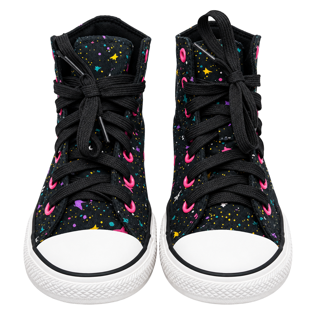 Converse Chuck Taylor All Star High Top Size 2 Black Cosmic Stars 1