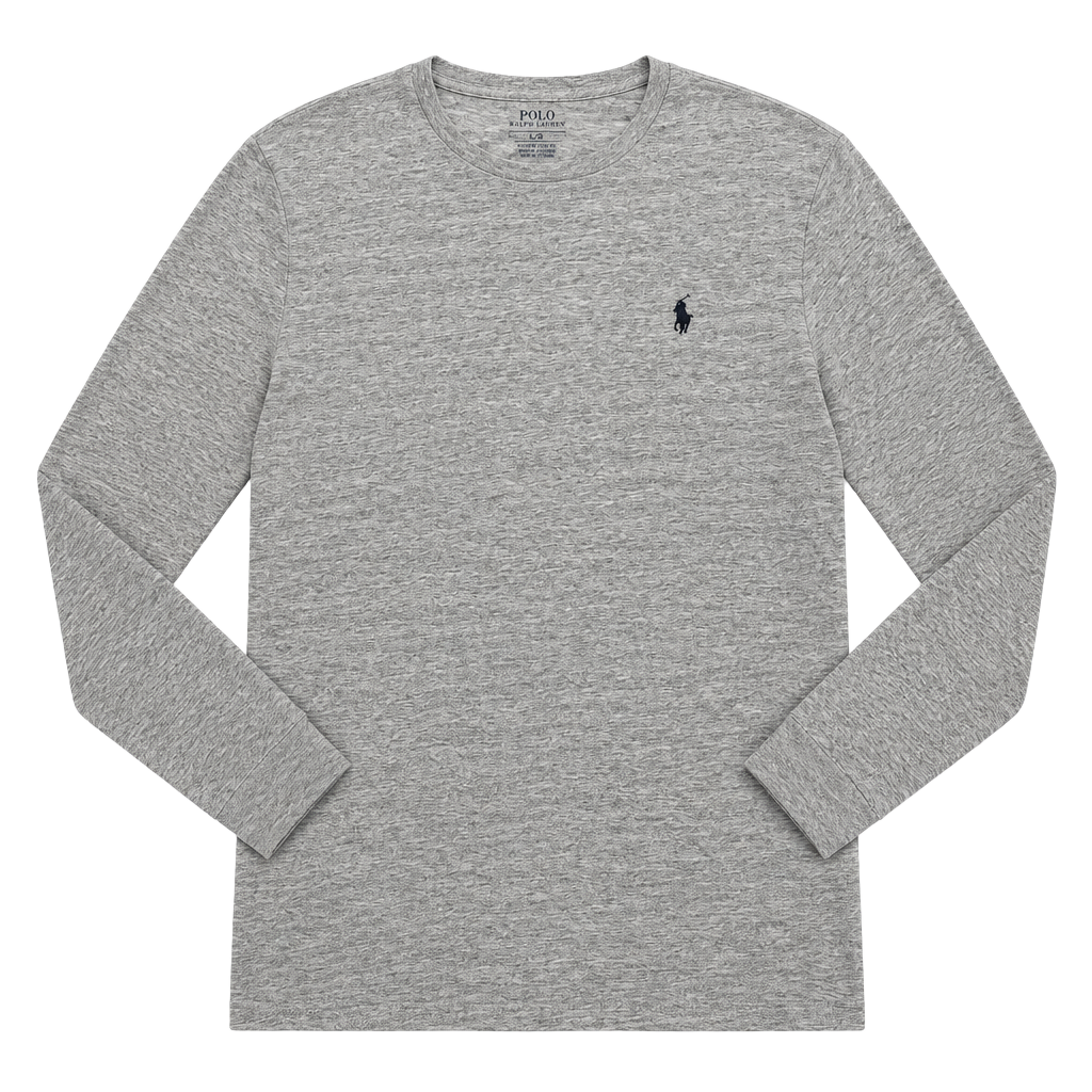 Polo Ralph Lauren Long Sleeve T-Shirt Size L Gray Heather Custom Slim Fit 1