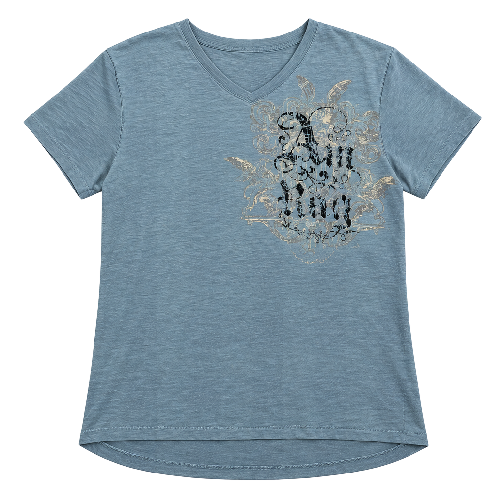 American Rag Men's Blue Ombre Graphic V-Neck T-Shirt Size L 1