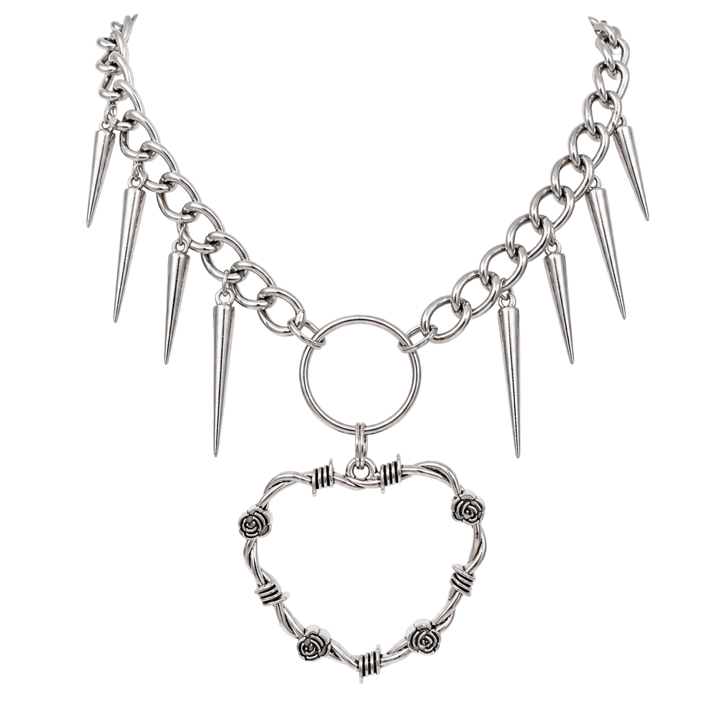 Spike Heart Chain Choker 1