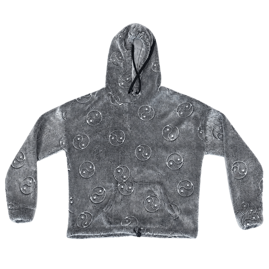 No Boundaries Gray Yin Yang Plush Hoodie – Juniors Medium (7–9)
Cozy gray plush pullover hoodie featuring an allover yin yang design, long sleeves, and a hood with black drawstrings. Perfect for lounging or pairing with jeans and leggings.
Size: Juniors 1