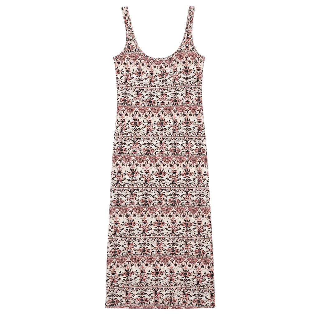 Billabong Floral Print Scoop Neck Sleeveless Midi Dress 1
