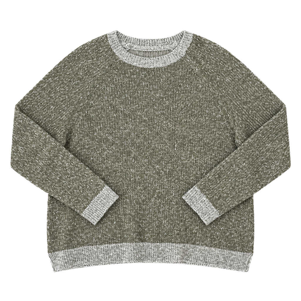 Eileen Fisher Marled Organic Linen Blend Sweater Size XL Olive Green Cotton 1