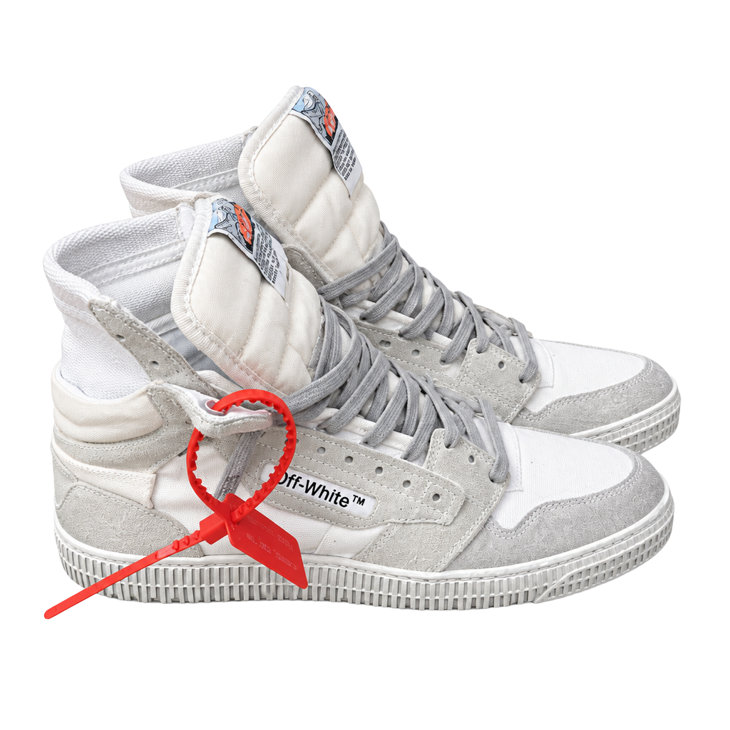 Off-White Off-Court 3.0 High White Silver Glitter Sneakers 1