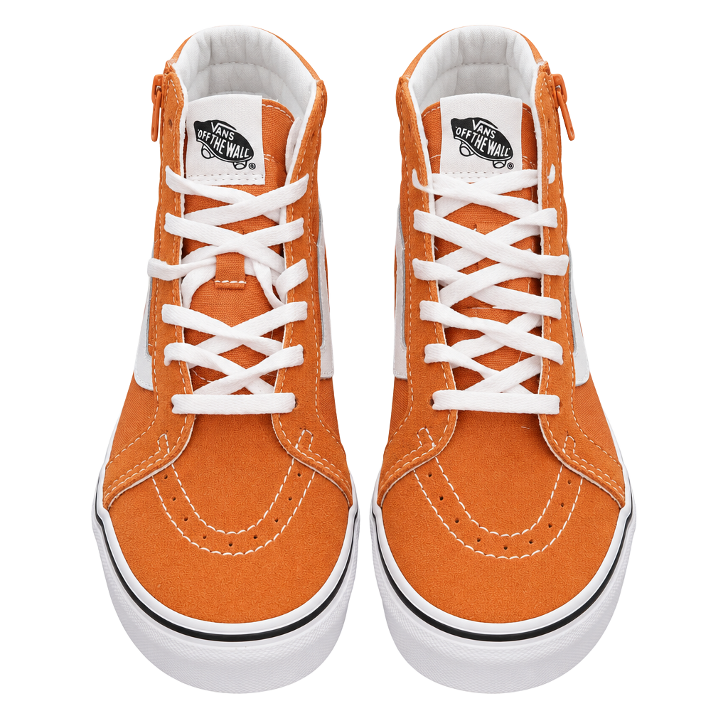 Vans Kids Sk8-Hi Reissue Side Zip Sun Baked Orange Sneakers – Size 4 1