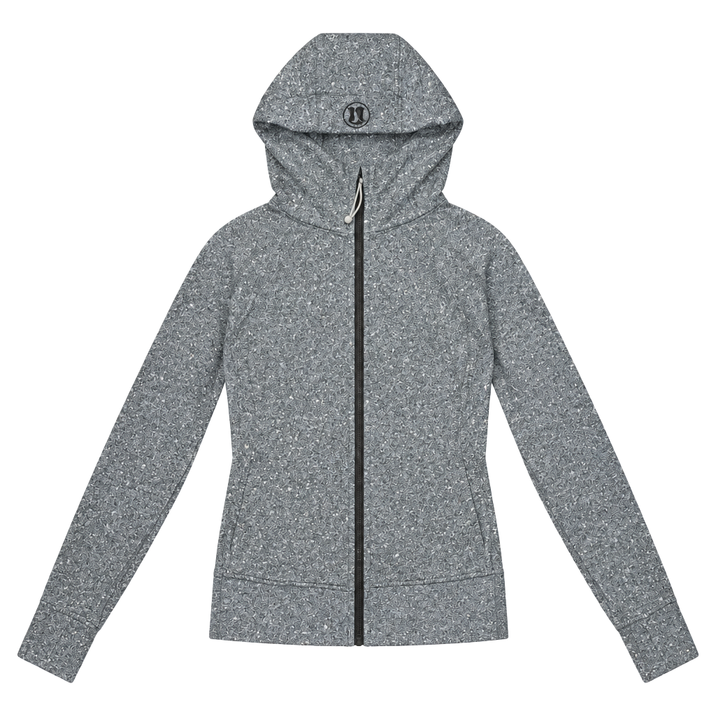 Lululemon Scuba Hoodie Size 6 Gray Speckled Full Zip 1