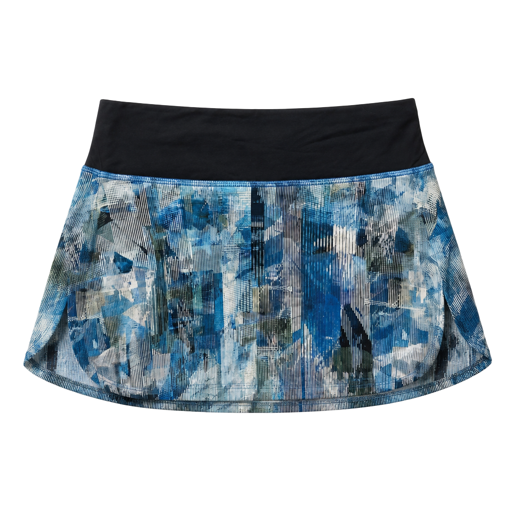 Lululemon Play Off The Pleats Skirt Reg Length Sun Dazed Multi Blue Black Sz. 2 1