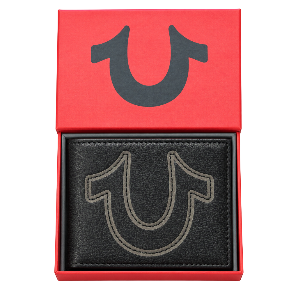 True Religion Colston Black Leather Bifold Wallet TR204292 1