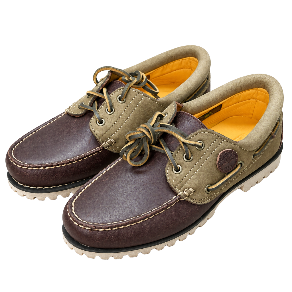 Timberland Authentics 3-Eye Classic Lug Size 8.5 Brown Boat Shoes 1