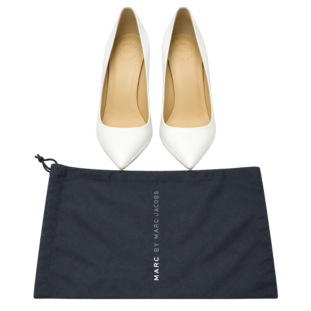 Marc By Marc Jacobs Pumps Size 39 White Leather Studded Heel 1