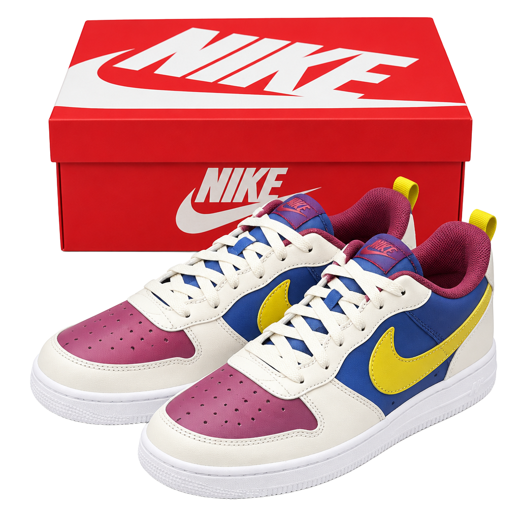 Nike Court Borough Low Recraft Size 6.5Y Sweet Beet Bright Citron 1