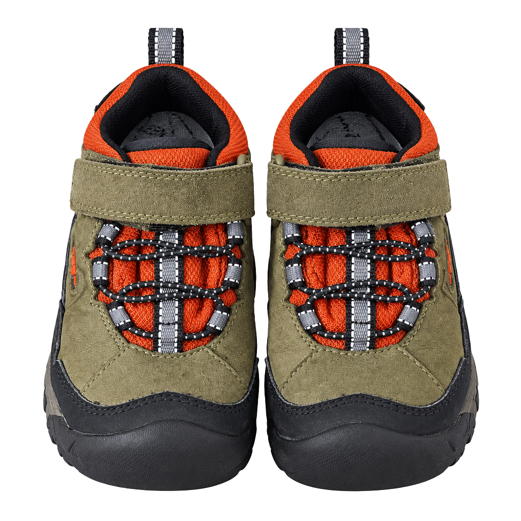 Keen Kids Jasper II Size 8 Olive Green Orange Waterproof Hiking Shoes 1