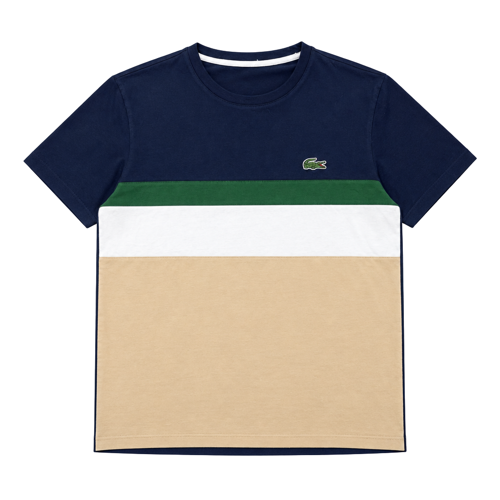 Lacoste Color Block Crocodile Logo T Shirt Casual Preppy Streetwear 1