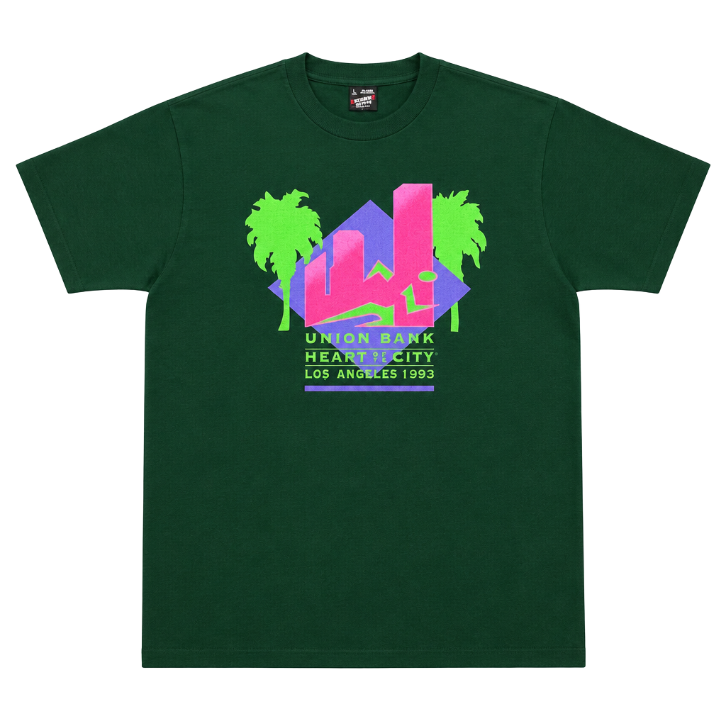 Vintage 1993 Union Bank Heart Of The City Los Angeles Graphic T Shirt USA L 1